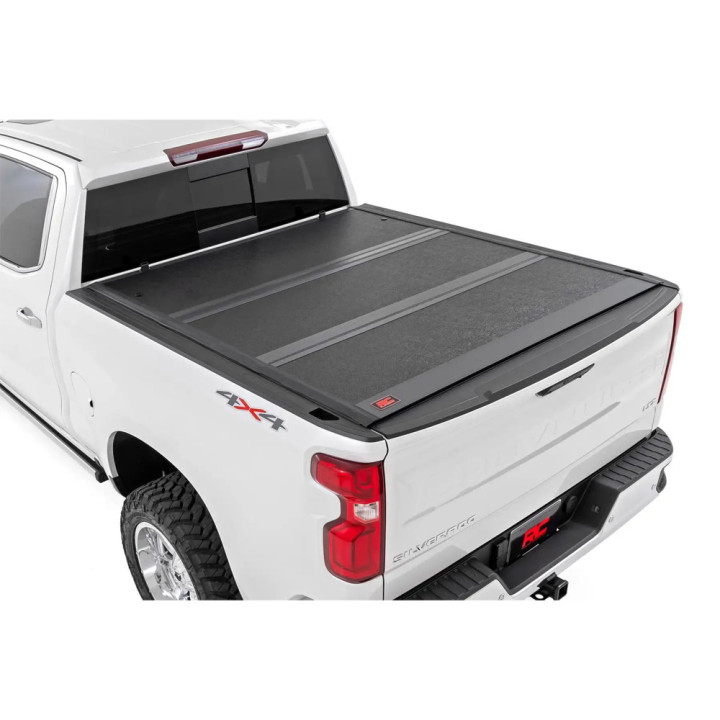 Lid Tonneau Bed Cover, Rough Country Tri-Fold, Chevrolet Silverado 1500 / GMC Sierra 1500 Bed Length 6.7 Feet 2019 - Present - E
