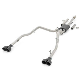Dual Exhaust System 6.2L, Rough Country Cat Back, Chevrolet Silverado 1500 2019 - Present, GMC Sierra 1500 2019 - Present - EDK.