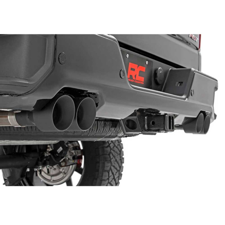 Dual Exhaust System 6.2L, Rough Country Cat Back, Chevrolet Silverado 1500 2019 - Present, GMC Sierra 1500 2019 - Present - EDK.