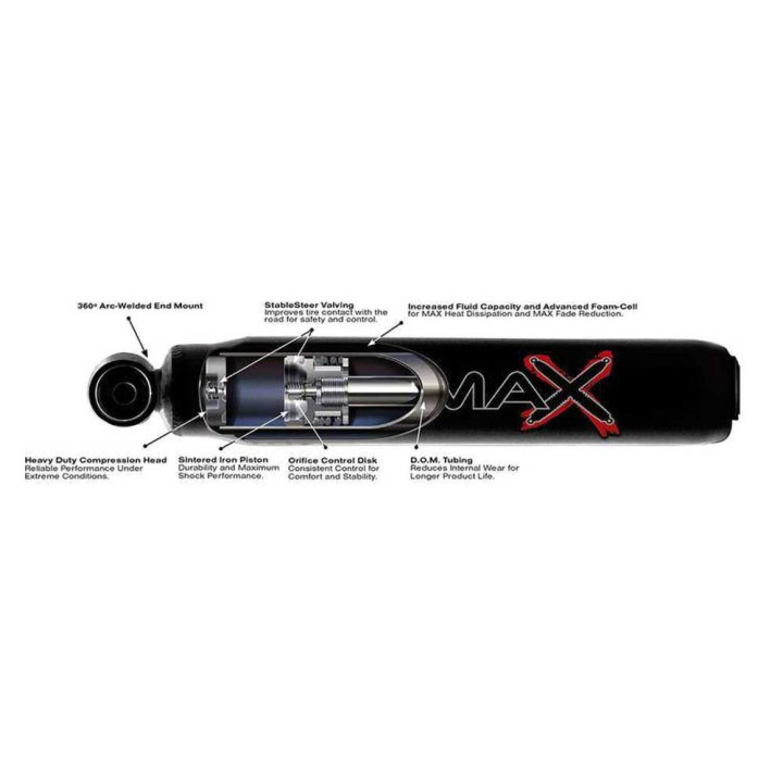 Rear Hydro Shock Absorber, Skyjacker Black Max Lift 3-6 Inch, Chevrolet Tahoe 2000 - 2006, GMC Hummer H2 2002 - 2010, GMC Yukon 