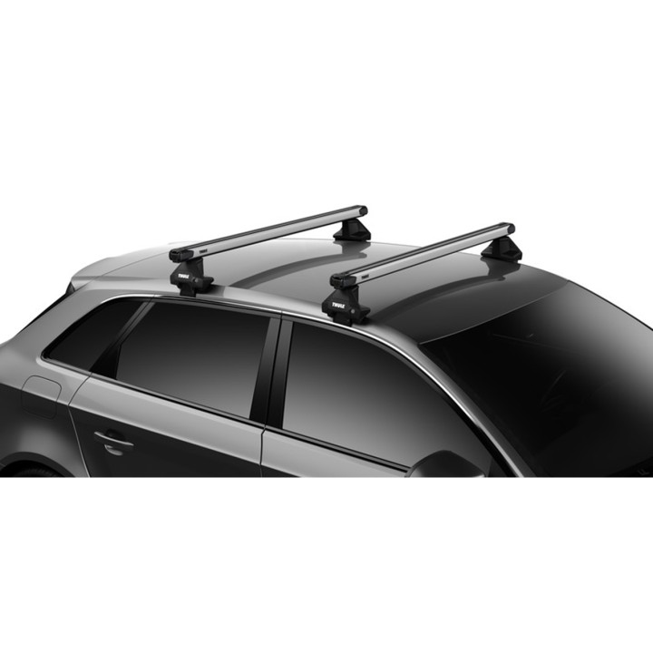 Roof Bars Thule Evo Clamp SlideBar Silver Volvo C40 Recharge 5-Door SUV 2022 - Present - EDK.ro