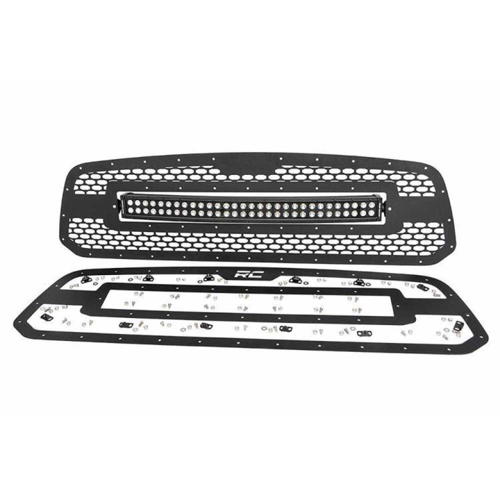 Grilă Tip Plasă cu Bară LED cu Două Rânduri de 30 Inch Black Series, Rough Country, Dodge RAM 1500 2009 - Prezent - EDK.ro