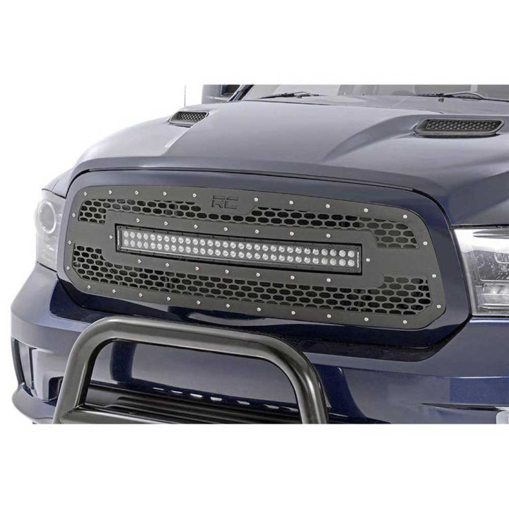 Grilă Tip Plasă cu Bară LED cu Două Rânduri de 30 Inch Black Series, Rough Country, Dodge RAM 1500 2009 - Prezent - EDK.ro