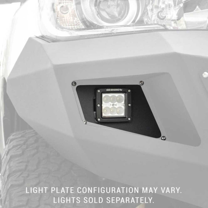 Kit de Integrare Proiectoare LED Omologate Pentru Bara Față, Go Rhino Light plates for front bumper Surface BR5, Dodge RAM 1500 