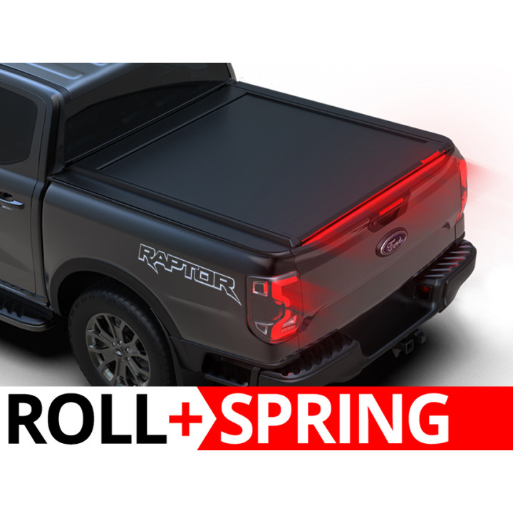 Spring Assisted Roll Top Tonneau Bed Cover, Tessera 4x4 Roll+, Ford Ranger Raptor Double Cab 2023 - Present - EDK.ro
