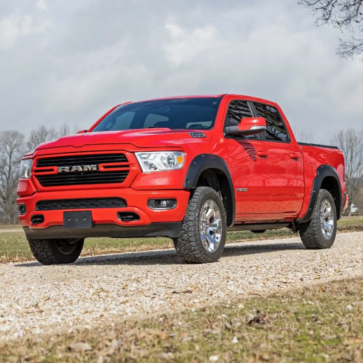 Front and Rear Fender Flares, Rough Country Pocket, Dodge RAM 1500 2019 - 2024 - EDK.ro