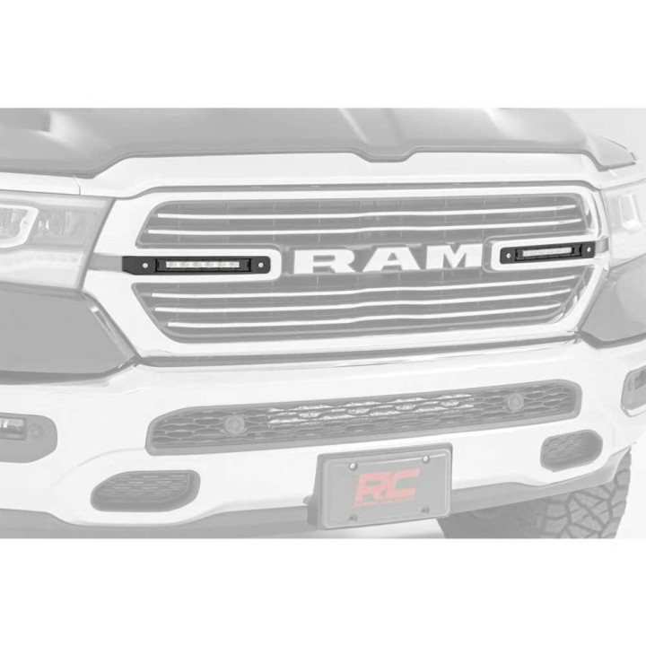 EC Approved LED Projector Integration Kit for Grille, Rough Country Dual LED grille kit 6" Chrome Series, Dodge RAM 1500 2019 - 