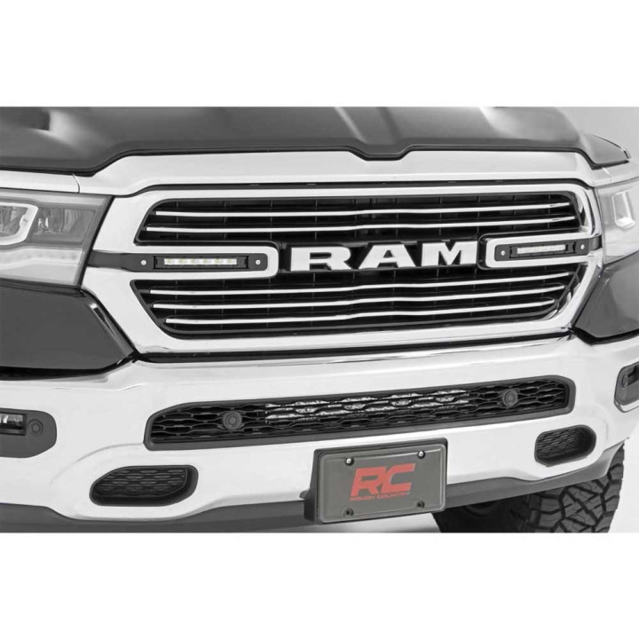 EC Approved LED Projector Integration Kit for Grille, Rough Country Dual LED grille kit 6" Chrome Series, Dodge RAM 1500 2019 - 