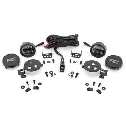 Kit de Integrare Proiectoare LED Omologate Pentru Luminile de Ceață, Rough Country LED Fog Light Kit 3 5" Round Black Series Amb
