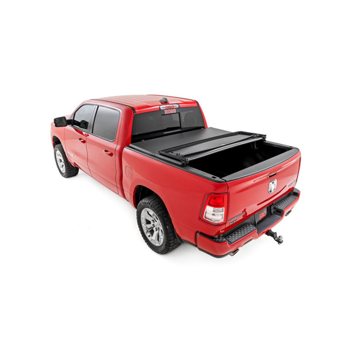 Soft Top Tonneau Bed Cover, Rough Country Tri-Fold, Dodge RAM 1500 Bed Length 5.7 Feet 2014 - Present - EDK.ro