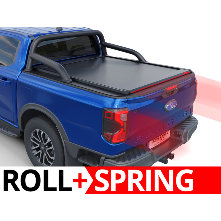 Spring Assisted Roll Top Tonneau Bed Cover, Tessera 4x4 Roll+, Ford Ranger XLT Double Cab 2023 - Present - EDK.ro