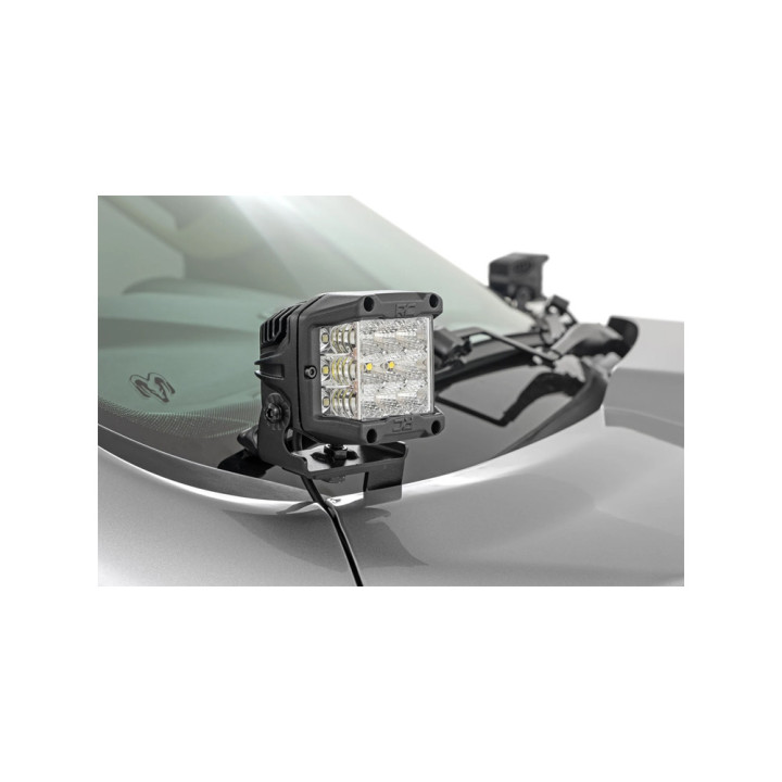 Kit de Integrare Proiectoare LED Omologate Pentru Capotă, Rough Country Lower windshield LED light kit Spot Beam Black Series, D