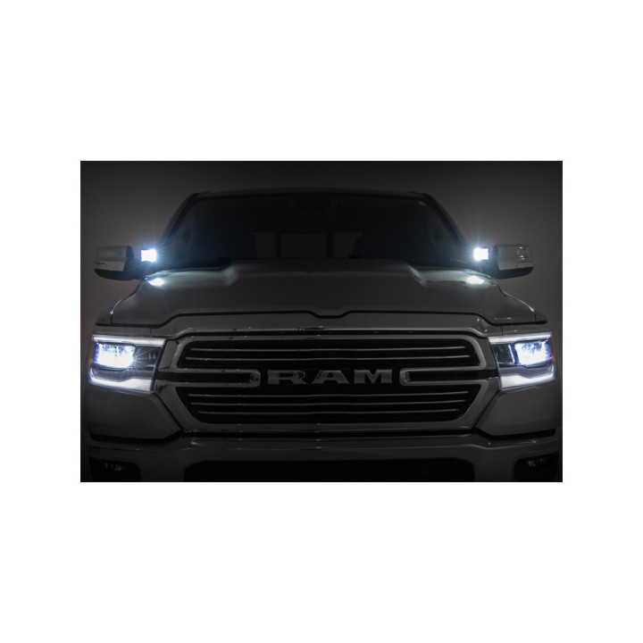 EC Approved LED Projector Integration Kit for Hood, Rough Country Lower windshield LED light kit Spot Beam Black Series, Dodge R