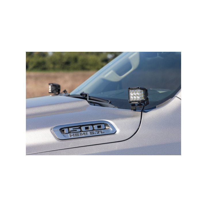 EC Approved LED Projector Integration Kit for Hood, Rough Country Lower windshield LED light kit Spot Beam Black Series, Dodge R