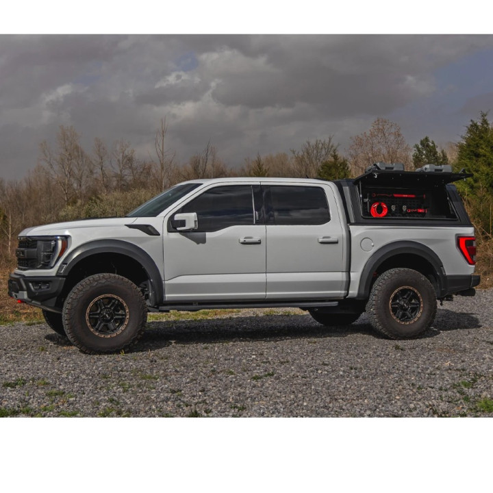 Bed Organising System with Molle Panel for Hardtop, Rough Country Bed Cap, Dodge RAM 1500 / Ford F-150 Raptor 2019 - Present - E