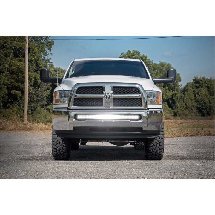 Kit de Integrare Proiectoare LED Omologate Pentru Bara Față, Rough Country LED light bar 40" curved Black Series 3500, Dodge RAM