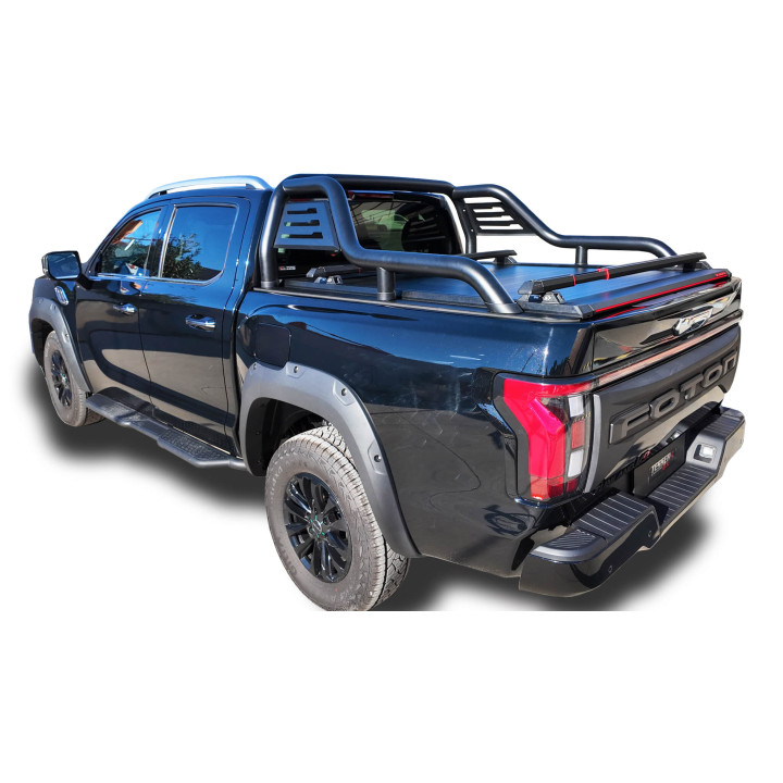 Spring Assisted Roll Top Tonneau Bed Cover, Tessera 4x4 Roll+, Foton Tunland V9 with OEM Rollbar 2024 - Present - EDK.ro