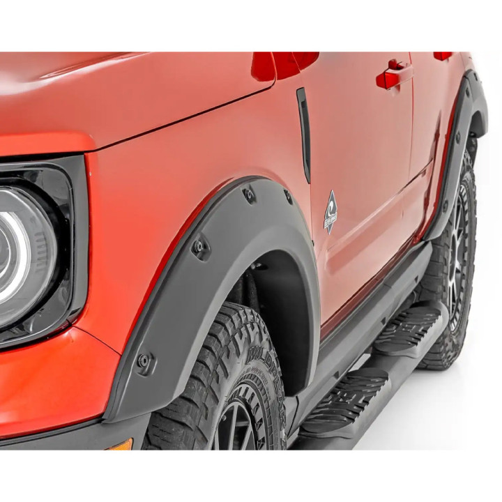 Front and Rear Fender Flares, Rough Country Pocket chrome rivets, Ford Bronco 2021 - Present - EDK.ro