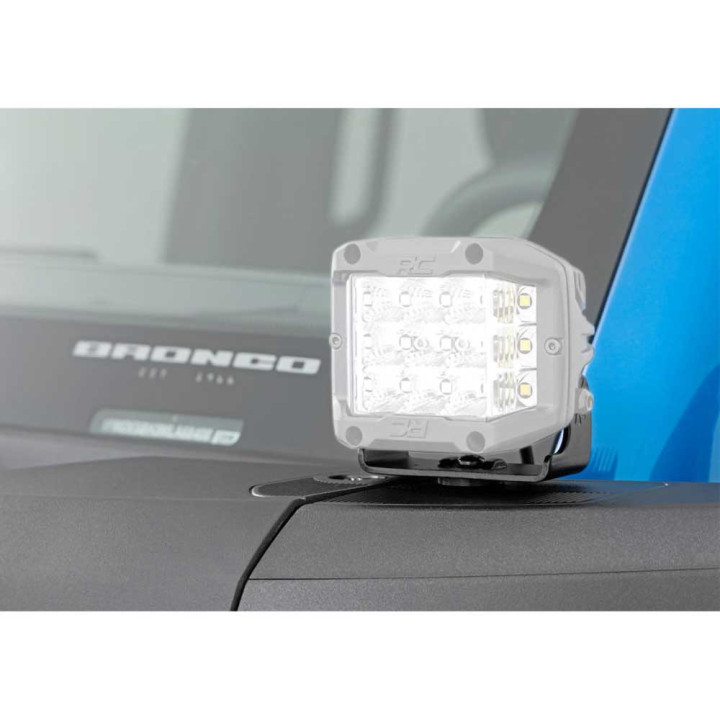 EC Approved LED Projector Integration Kit for Hood, Rough Country LED lights 2" square amber DRL Black Series, Ford Bronco Rapto