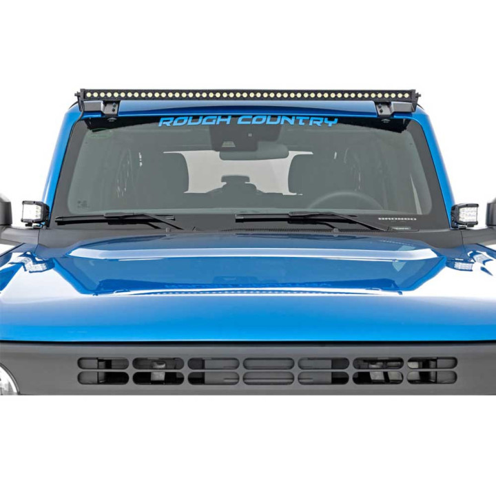 Kit de Integrare Proiectoare LED Omologate Pentru Capotă, Rough Country LED lights 2" square Spot Beam Black Series, Ford Bronco