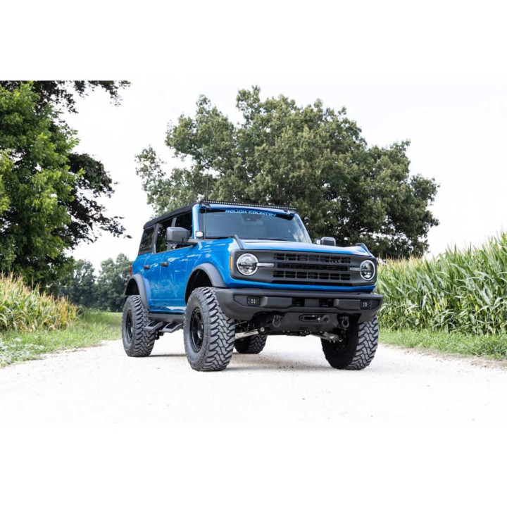Kit de Integrare Proiectoare LED Omologate Pentru Capotă, Rough Country LED lights 2" square Spot Beam Black Series, Ford Bronco