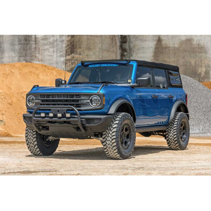 EC Approved LED Projector Integration Kit for Hood, Rough Country LED lights 2" square white DRL Black Series, Ford Bronco Rapto