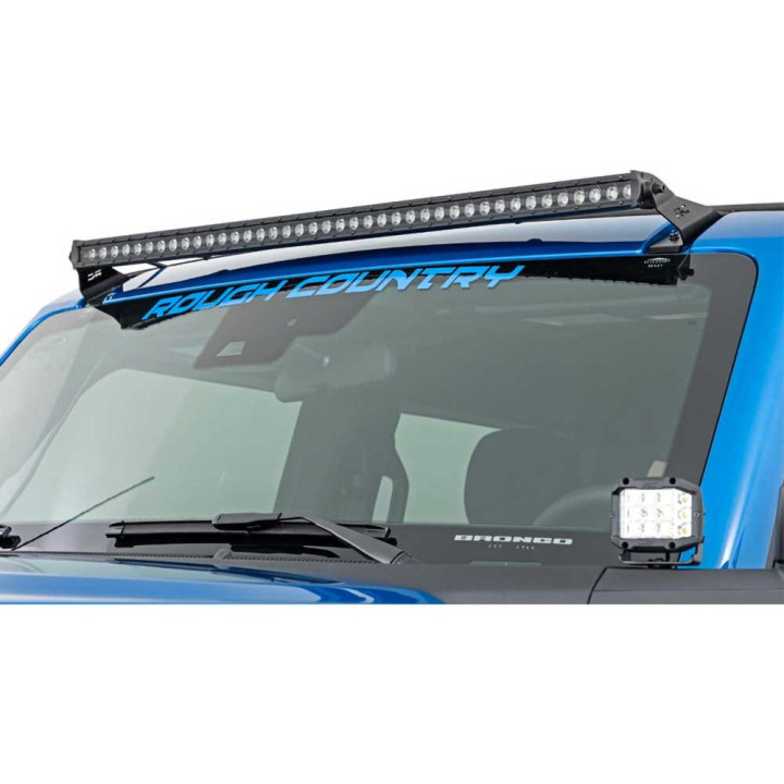 Kit de Integrare Proiectoare LED Omologate Pentru Parbriz, Rough Country LED light bar 40" upper windshield Black Series, Ford B