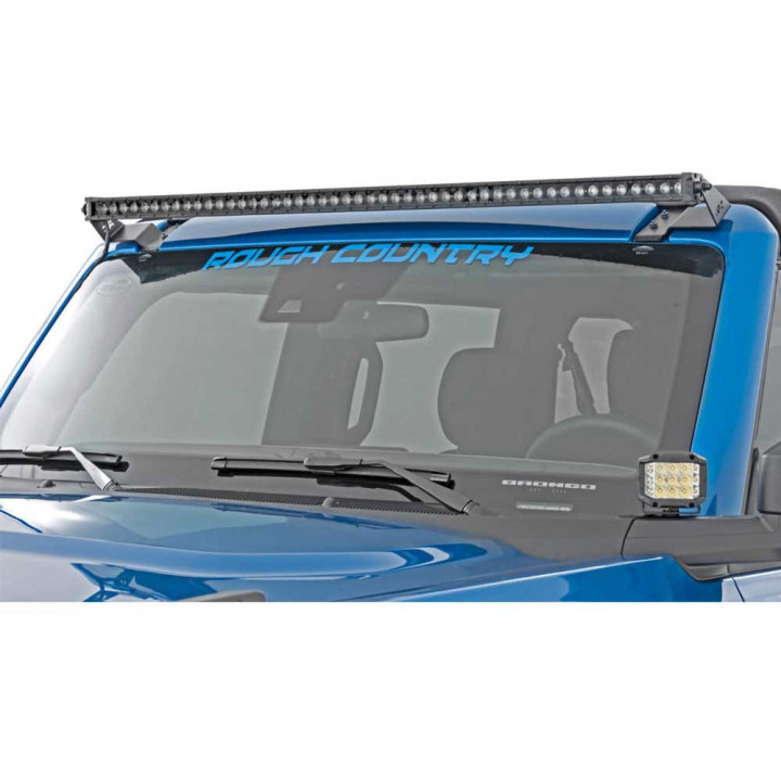 EC Approved LED Projector Integration Kit for Windshield, Rough Country LED light bar 50" upper windshield Black Series, Ford Br