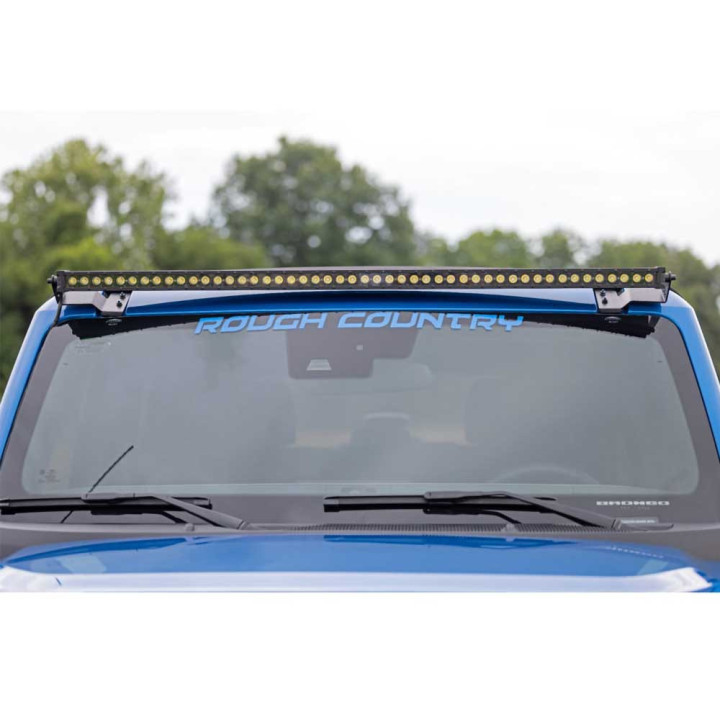 Kit de Integrare Proiectoare LED Omologate Pentru Parbriz, Rough Country LED light bar 50" upper windshield Black Series, Ford B