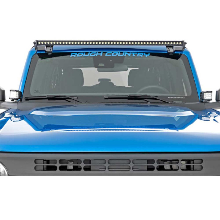 Kit de Integrare Proiectoare LED Omologate Pentru Parbriz, Rough Country LED light bar 50" upper windshield Black Series, Ford B
