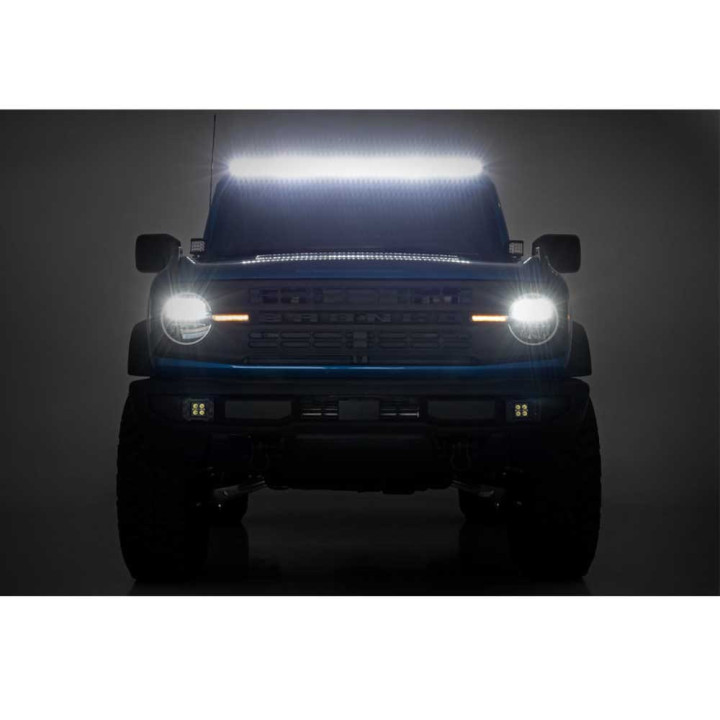 EC Approved LED Projector Integration Kit for Windshield, Rough Country LED light bar 50" upper windshield Black Series, Ford Br