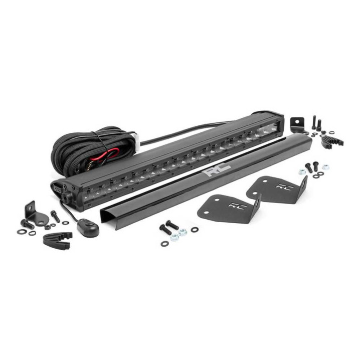 Kit de Integrare Proiectoare LED Omologate Pentru Bara Față, Rough Country LED bumper kit 20" Black Series, Ford Bronco 2021 - P