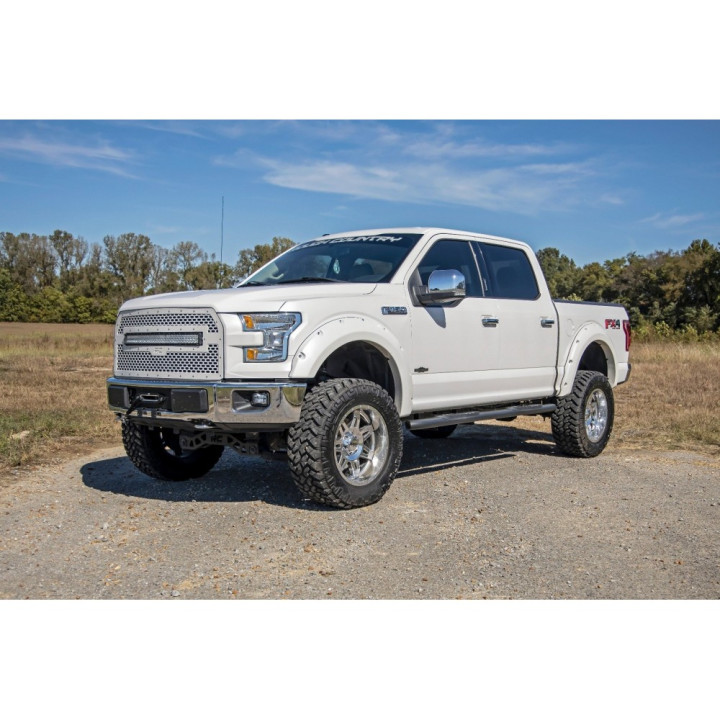 Side Steps, Rough Country Oval Nerf Step, Ford F-150 / F-250 / F-350 Raptor 2017 - Present - EDK.ro