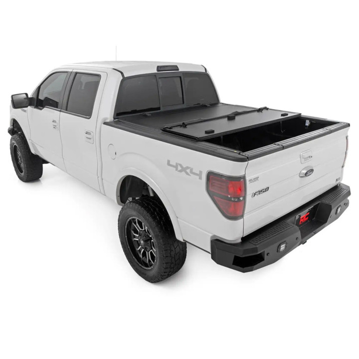 Lid Tonneau Bed Cover, Rough Country Tri-Fold, Ford F-150 Bed Length 5.7 Feet 2004 - 2014 - EDK.ro