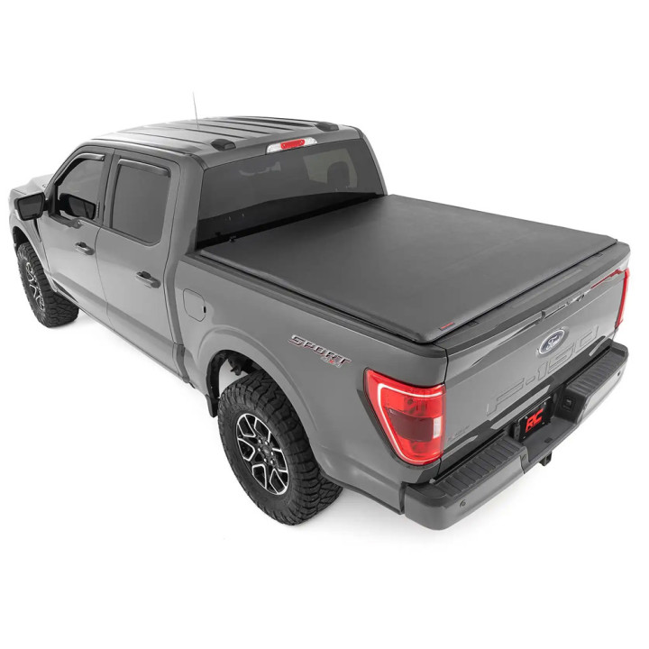 Soft Top Tonneau Bed Cover, Rough Country Roll, Ford F-150 Raptor Bed Length 6.7 Feet 2010 - Present - EDK.ro