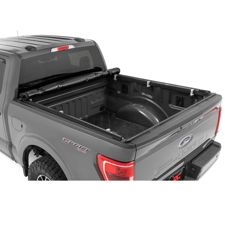 Soft Top Tonneau Bed Cover, Rough Country Roll, Ford F-150 Raptor Bed Length 6.7 Feet 2010 - Present - EDK.ro