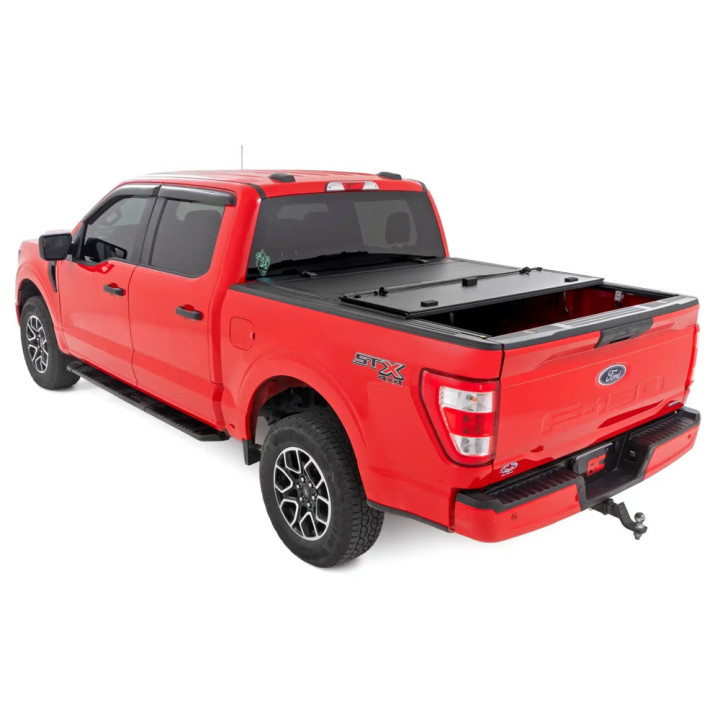 Lid Tonneau Bed Cover, Rough Country Tri-Fold, Ford F-150 Bed Length 5.7 Feet 2014 - Present - EDK.ro