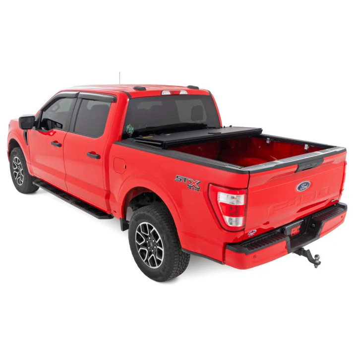 Lid Tonneau Bed Cover, Rough Country Tri-Fold, Ford F-150 Bed Length 5.7 Feet 2014 - Present - EDK.ro