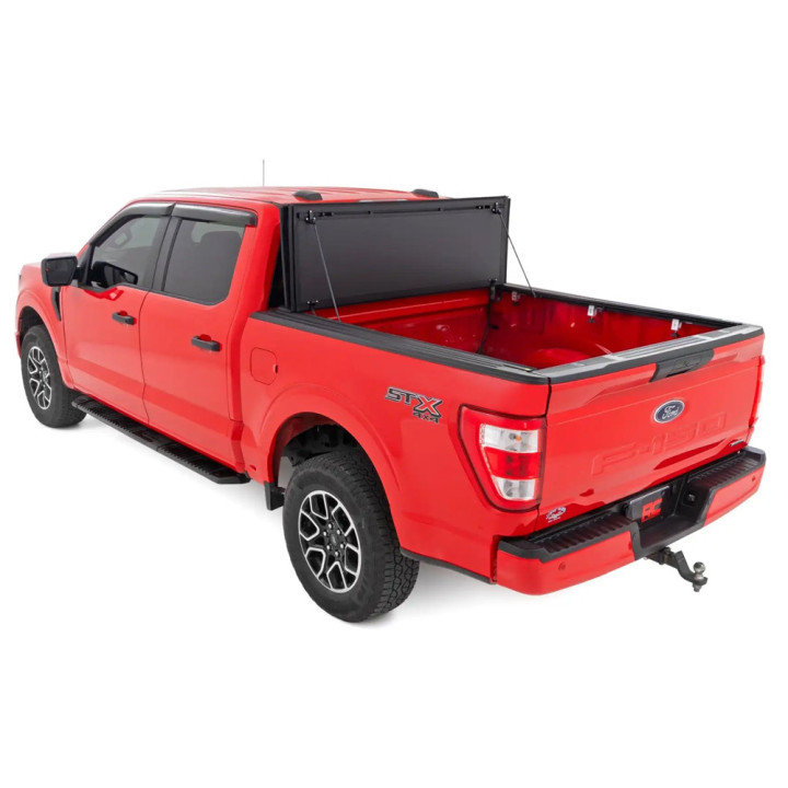 Lid Tonneau Bed Cover, Rough Country Tri-Fold, Ford F-150 Bed Length 5.7 Feet 2014 - Present - EDK.ro