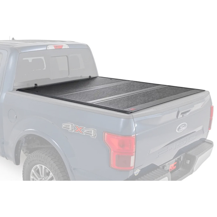 Lid Tonneau Bed Cover, Rough Country Tri-Fold, Ford F-150 Raptor Bed Length 5.7 Feet 2014 - Present - EDK.ro