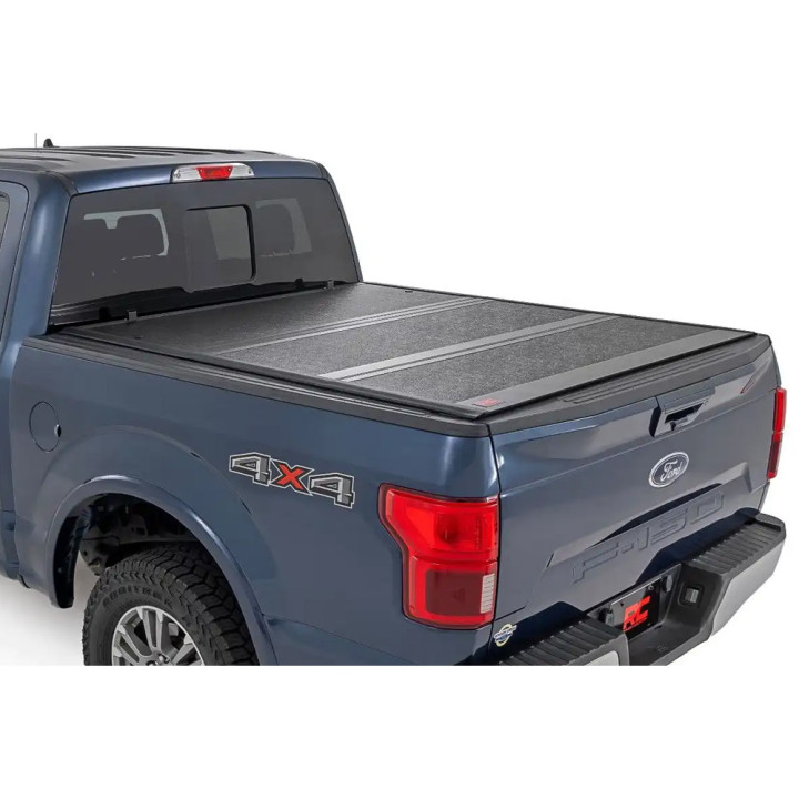 Lid Tonneau Bed Cover, Rough Country Tri-Fold, Ford F-150 Raptor Bed Length 5.7 Feet 2014 - Present - EDK.ro