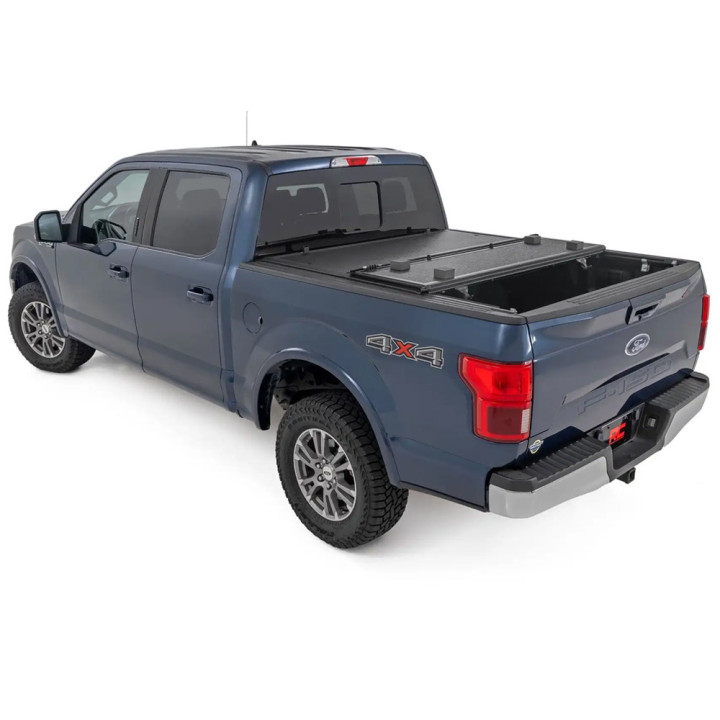 Lid Tonneau Bed Cover, Rough Country Tri-Fold, Ford F-150 Raptor Bed Length 5.7 Feet 2014 - Present - EDK.ro