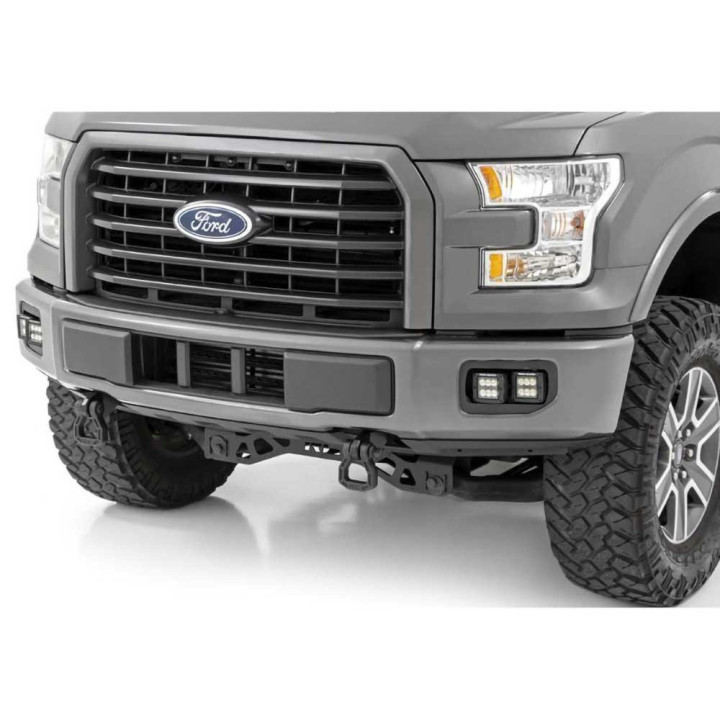 EC Approved LED Projector Integration Kit for Fog Lights, Rough Country Fog LED light kit Flood Beam Black Series, Ford F-150 20