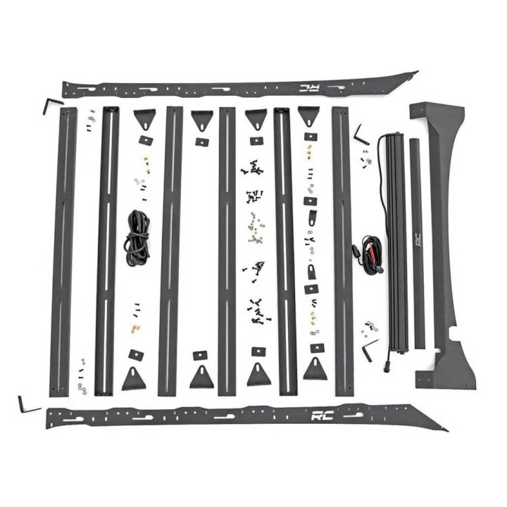 Roof Rack System with Front LED Light Bar 40 Inch, Rough Country, Ford F-150 2015 - 2020 - EDK.ro