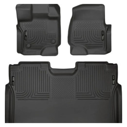 Front and Rear Floor Mats Weatherbeater, Husky Liners Crew Cab, Ford F-150 2015 - Present - EDK.ro