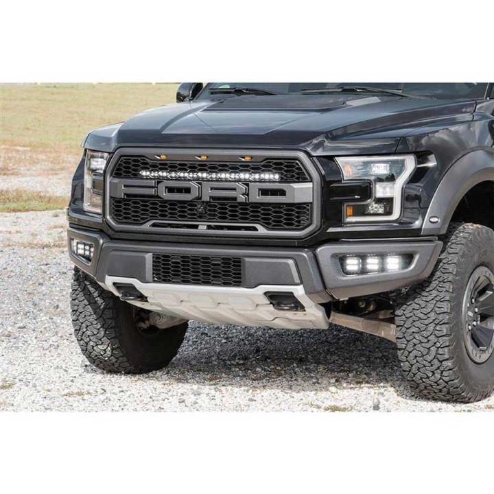 Kit de Integrare Proiectoare LED Omologate Pentru Luminile de Ceață, Rough Country Triple LED fog light kit, Ford F-150 Raptor 2
