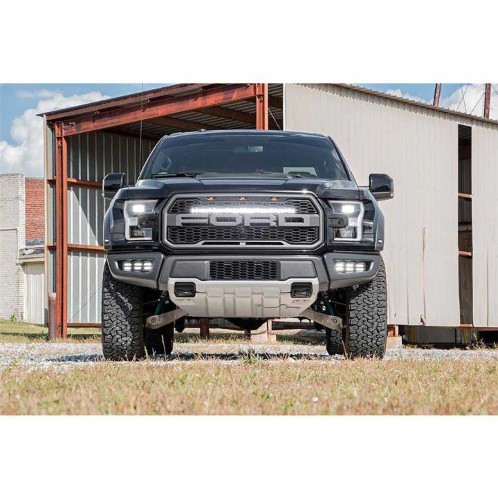 Kit de Integrare Proiectoare LED Omologate Pentru Luminile de Ceață, Rough Country Triple LED fog light kit, Ford F-150 Raptor 2
