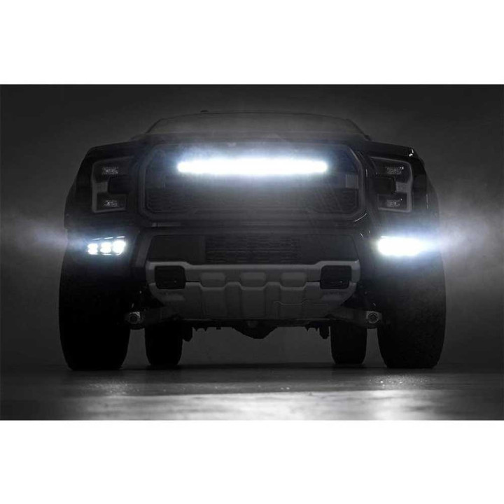 EC Approved LED Projector Integration Kit for Fog Lights, Rough Country Triple LED fog light kit, Ford F-150 Raptor 2017 - 2020 