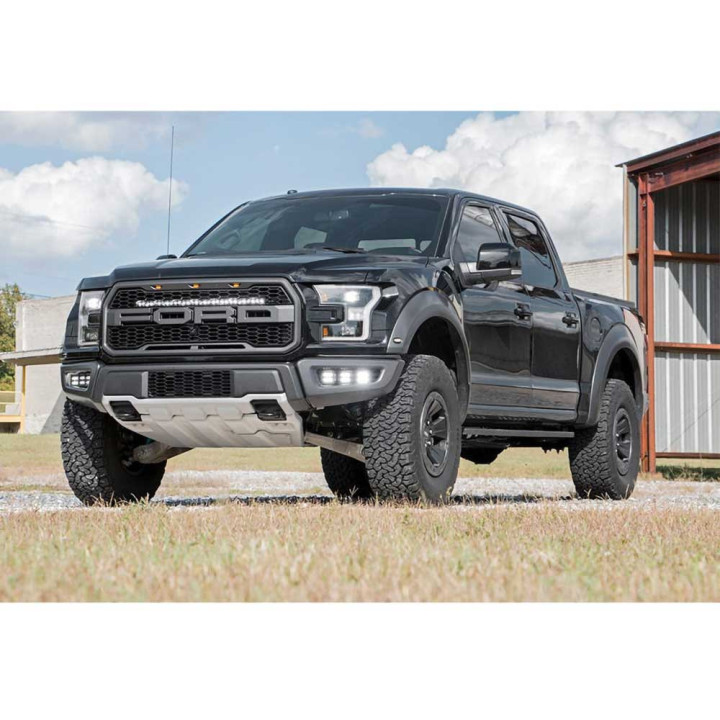 EC Approved LED Projector Integration Kit for Grille, Rough Country LED hidden grille kit light bar 30" White DRL Black Series, 