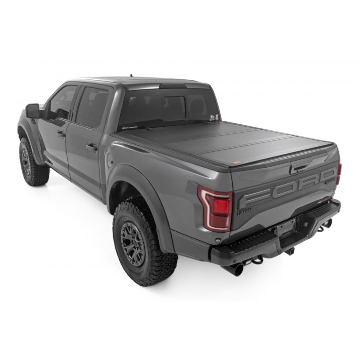 Lid Tonneau Bed Cover, Rough Country Tri-Fold, Ford F-150 Raptor Bed Length 5.7 Feet 2014 - Present - EDK.ro